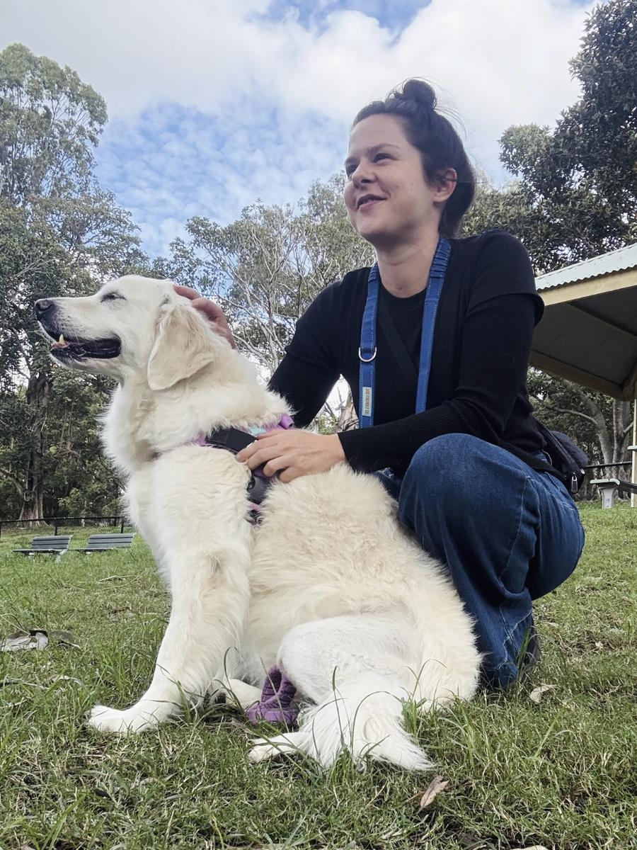 Dorothy with a dog at the park